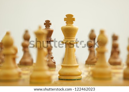 Focus concept, Chess set with only Kings in Focus