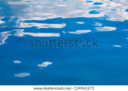 Water reflections on sea water