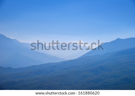 Greece famous pindos panoramic view of mountains that hosted fights of the world war