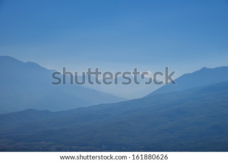 Greece famous pindos panoramic view of mountains that hosted fights of the world war