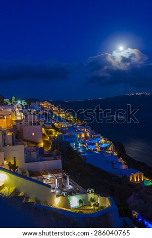Greece Santorini by night