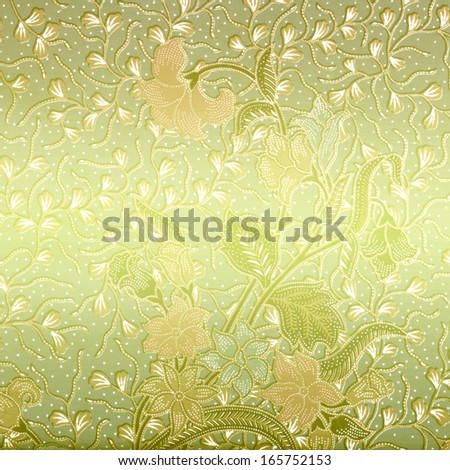 Seamless background beautiful batik, Detail of pattern fabric of cloth. Vintage flower background.