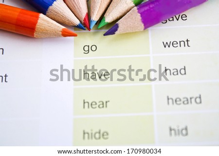 Inspiration background, color pencils with inspiration motivation words
