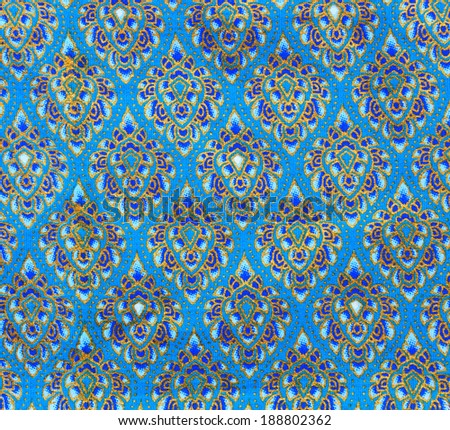 Seamless background beautiful batik, Detail of pattern fabric of cloth.
