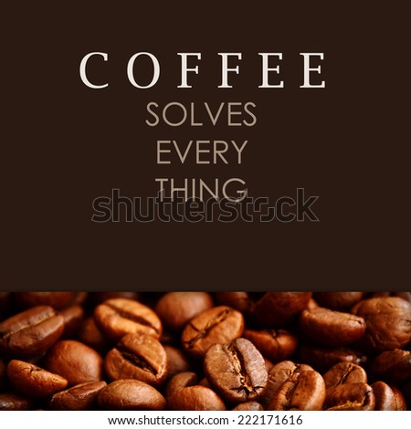 Quote about coffee and friend on dark background.