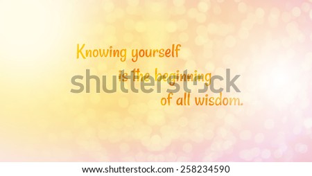 Inspirational Motivational Life Quote on Abstract Light Background Design.
