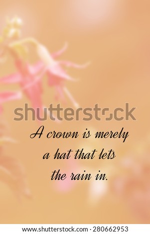 Inspirational Motivational Life Quote by on Blur Background Design.