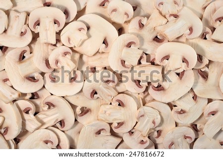 Sliced mushrooms as background texture