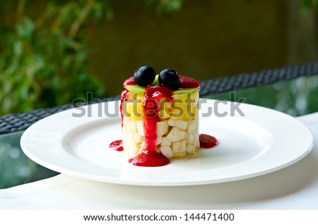 cake with jelly and fresh berry