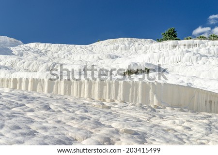 Famous travertine pools and terraces in Pamukkale, Turkey