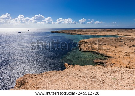 View on coast in national park Ras Mohammed in Sinai, Egypt.