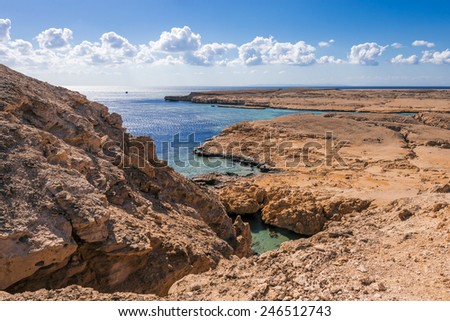 Coast line in national park Ras Mohamed in Sinai, Egypt.