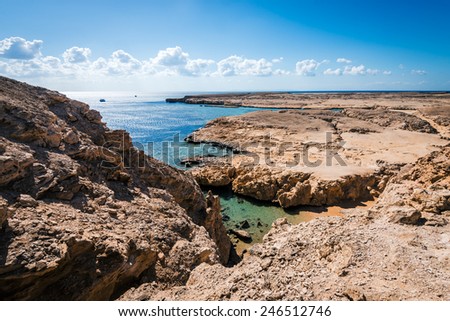 Sea view. National park Ras Mohamed, Sharm el Sheikh in Sinai, Egypt.