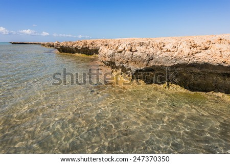 Coastline in National park  Ras Mohammed, Sinai, Egypt.Divers paradise