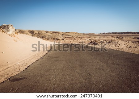 Road on  Ras Mohammed national park, Sinai, Egypt