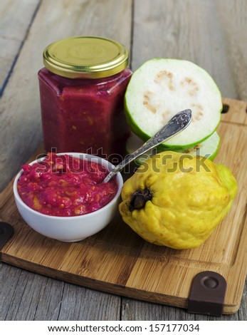 Guava Jam and guava fruits