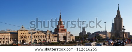MOSCOW, RUSSIA - JULY 31: Kazansky Rail Terminal in July 31, 2012 in Moscow, Russia. The construction of modern building was completed in 1940. Now this is the most crowded railway station in Moscow