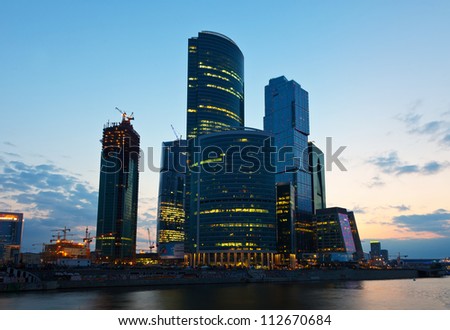 MOSCOW, RUSSIA - JULE 4: Moscow International Business Center (Moscow IBC) in Jule 4, 2012 in Moscow, Russia.  First conceived the project in 1992. Total cost of project is estimated at $12 billion