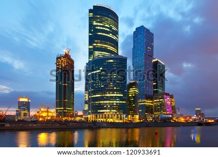 MOSCOW, RUSSIA - JULE 4: Moscow International Business Center, another name is Moscow-City  in Jule 4, 2012 in Moscow, Russia. First conceived project in 1992. Designed for 250,000 - 300,000 people