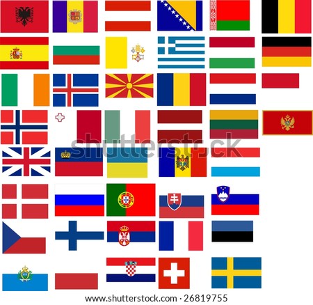 flags of europe. Many flags european country