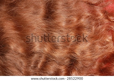 Textured of red long haired young woman