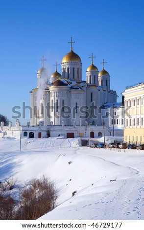 Assumption cathedral at Vladimir in winter, Russia