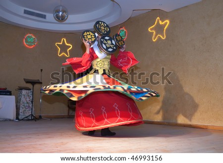 EGYPT, MARSA ALAM - DESEMBER 31: Traditional oriental dance at the celebration of New Year eve on December 31, 2009 in the Azur Pencee Hotel Resort, Marsa Alam, Egypt.