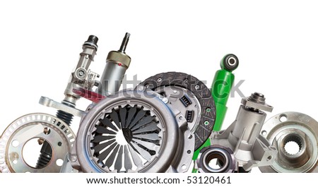 Borders of automotive parts Isolated on white Borders of automotive parts Isolated on white