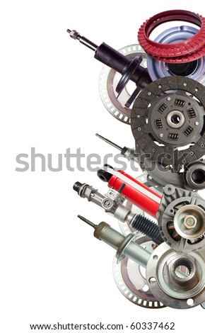 Border of automobile parts Isolated on white Border of automobile parts Isolated on white
