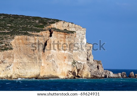 Comino island and view of mediterranean (Maltese islands