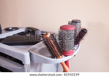 hairdresser tools in hair salon