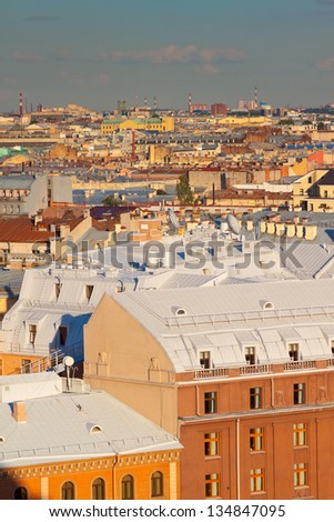 Top view of european city. St. Petersburg, Russia