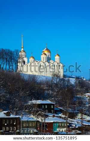 Assumption cathedral  at Vladimir in winter, Russia