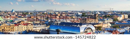 Top view of city from Saint Isaac\'s Cathedral. St. Petersburg, Russia