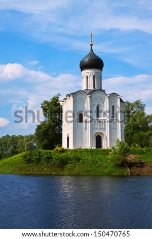 Church of the Intercession on the River Nerl in summer. Vladimir region, Golden Ring of Russia