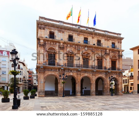 City Hall in the town square. Castellon de la Plana, Spain
