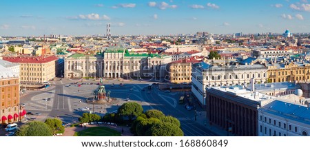 Top view of Saint Petersburg from Saint Isaac\'s Cathedral in summer day. Russia