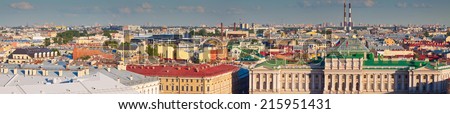 Top view of Saint Petersburg from Saint Isaac\'s Cathedral in summer day. Russia