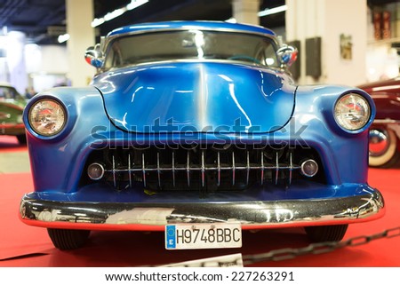 BARCELONA, SPAIN - OCTOBER 3, 2014: Classical vintage  automobile at exhibition. The 17th edition of The Barcelona Tattoo Expo