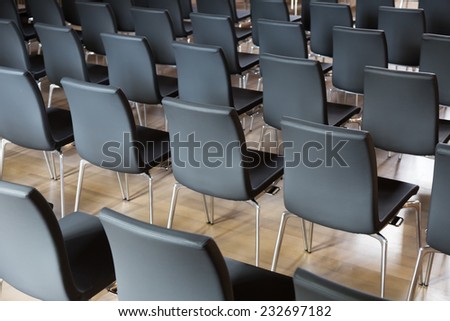Many chairs in the presentations hall