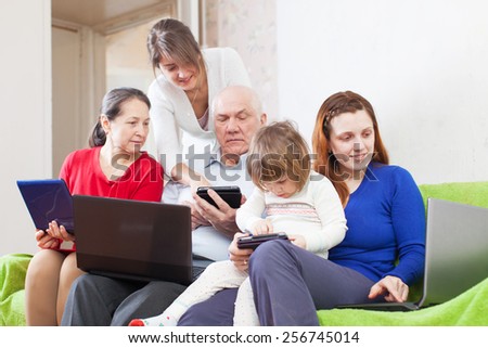 family uses few various portable computers in home