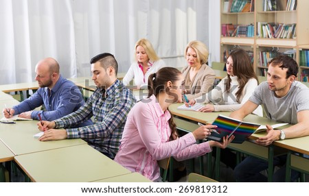 Adult students of different age at extension courses