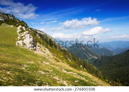 Simple mountains landscape in august  day