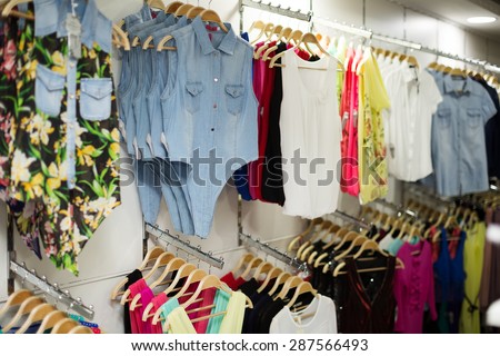 Fashionable apparel store with  shirts
