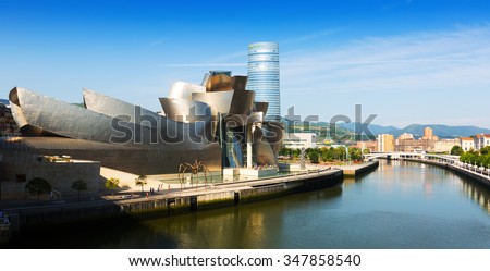 BILBAO, SPAIN - JULY 4, 2015:  Guggenheim Museum Bilbao is  museum of modern and contemporary art. Bilbao, Basque Country