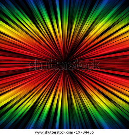 Iridescent beams on a black background