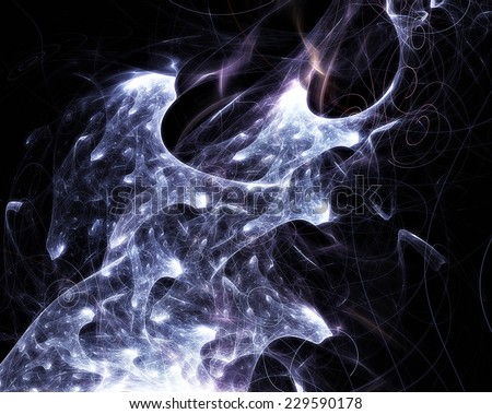 Blue and white dynamic icy creativity artistic background. The abstract glowing fantasy cool frosty texture. Fractal art
