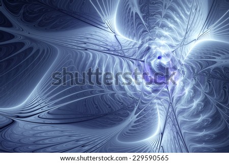Abstract artistic soft light icy winter wave. Blue silver glowing fantasy background. Beautiful decorated cover of your booklet, flyer, album, invitation for holiday. Fractal art