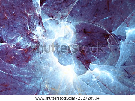 Abstract blue winter background with lighting effect. Fantasy artistic icy texture for creativity design. Fine decoration for desktop, poster, cover of your booklet, flyer. Fractal art