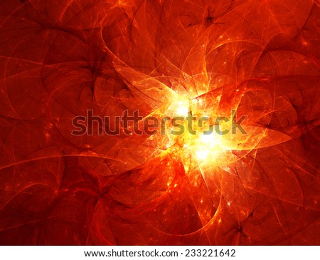 Abstract ardent dynamic background. Red with lighting effect. Futuristic bright pattern for creativity design. Glowing artwork  for desktop, poster, cover of your booklet, flyer. Fractal art